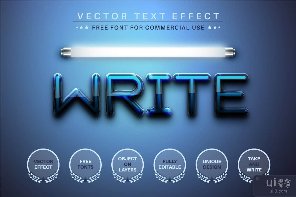 明亮的灯 - 可编辑的文本效果字体样式(Bright Lamp - Editable Text Effect Font Style)插图