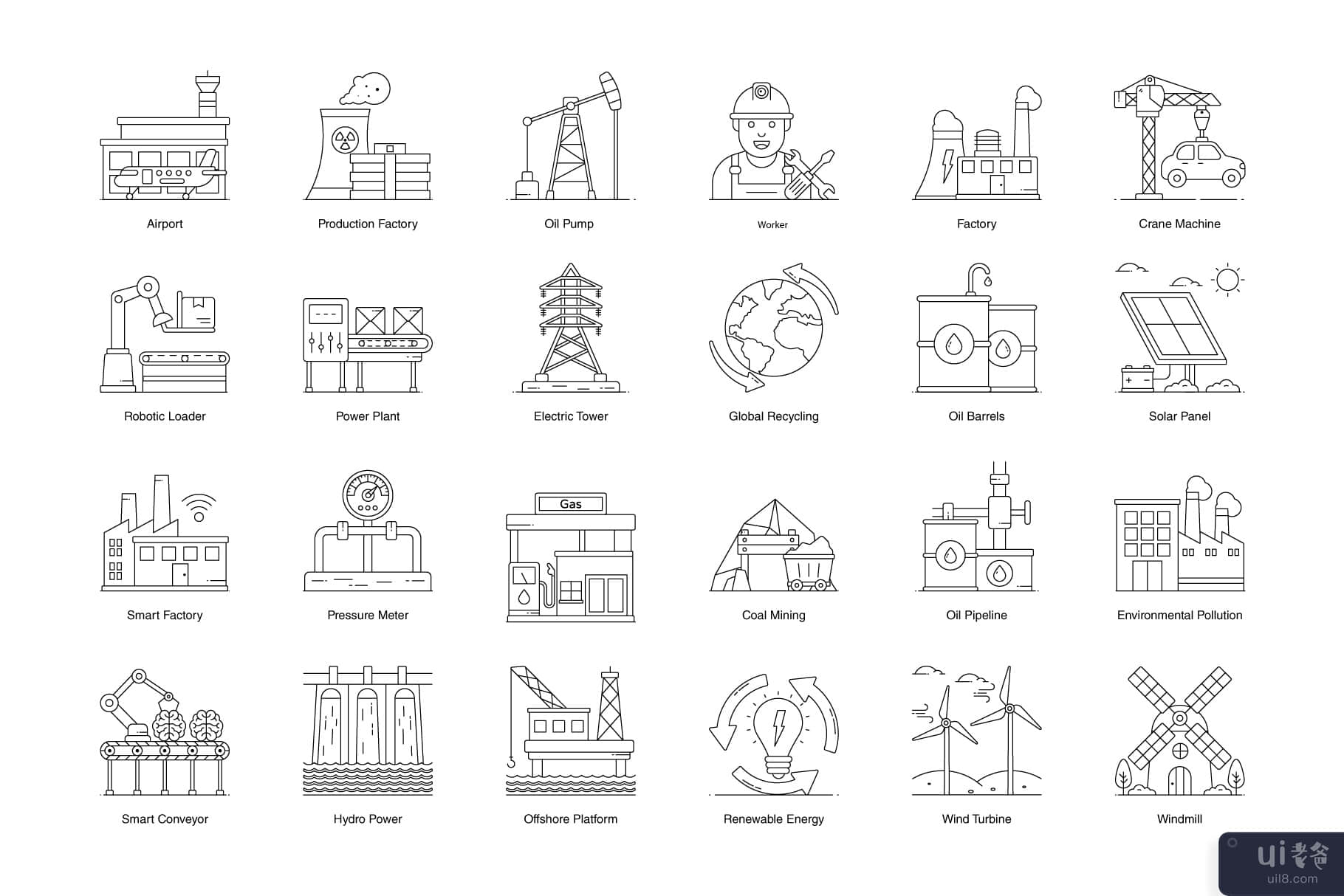工业和制造图标(Industrial and Manufacturing Icons)插图3