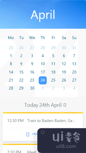 日历 UI 应用(Calendar Ui app)插图