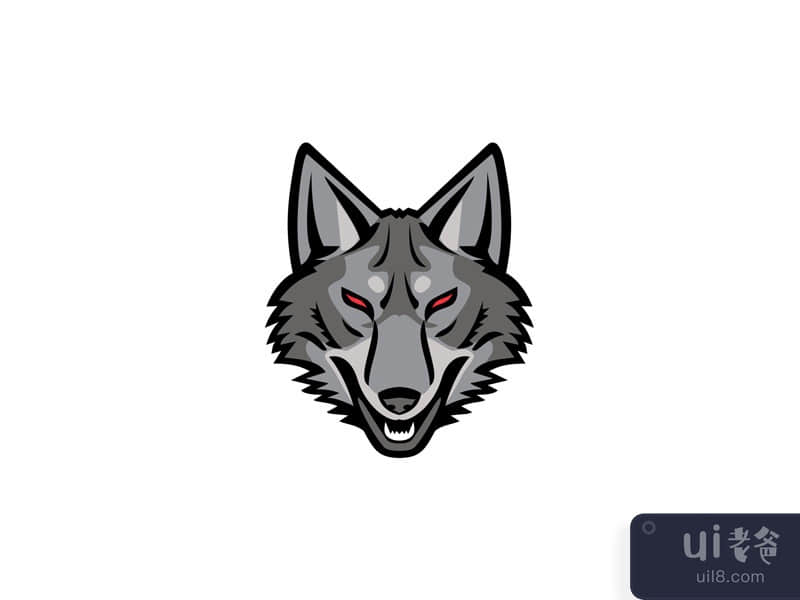 Gray Coyote Head Mascot