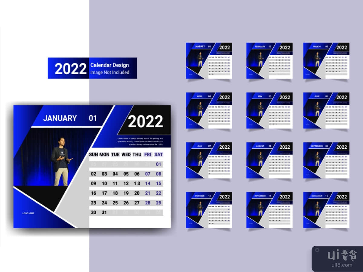 Desk Calendar template for New year corporate business with creative design