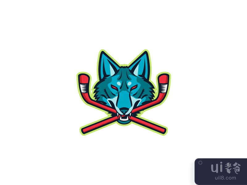 Coyote Ice Hockey Sports Mascot