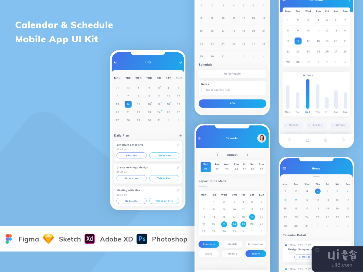 Calendar & Schedule Mobile App UI Kit