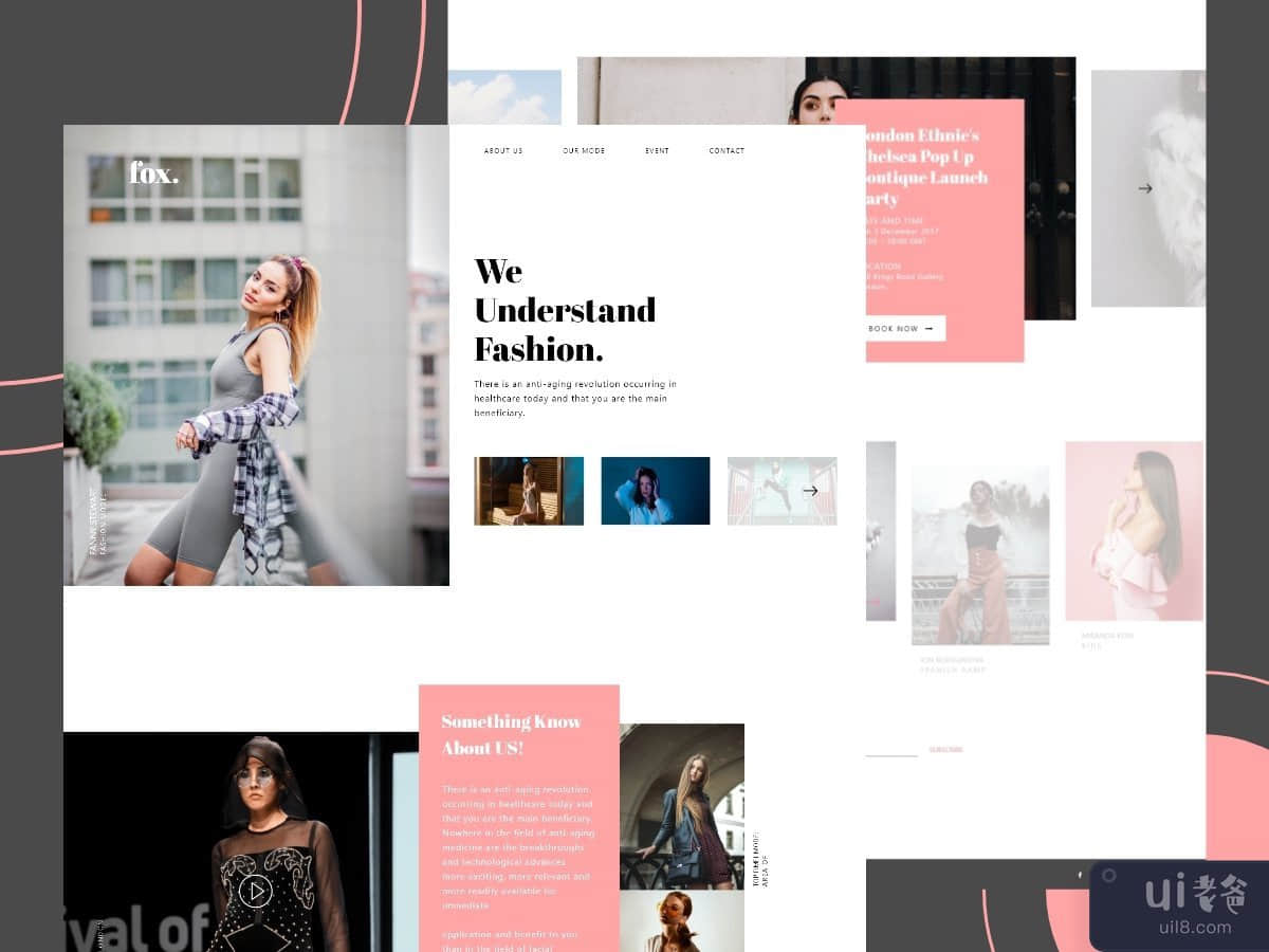 时装工作室网页登陆页面概念(Fashion Studio web landing page concept)插图