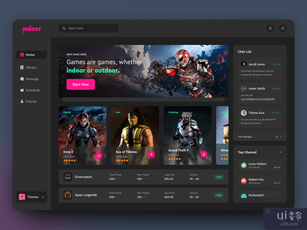 Gaming Dashboard