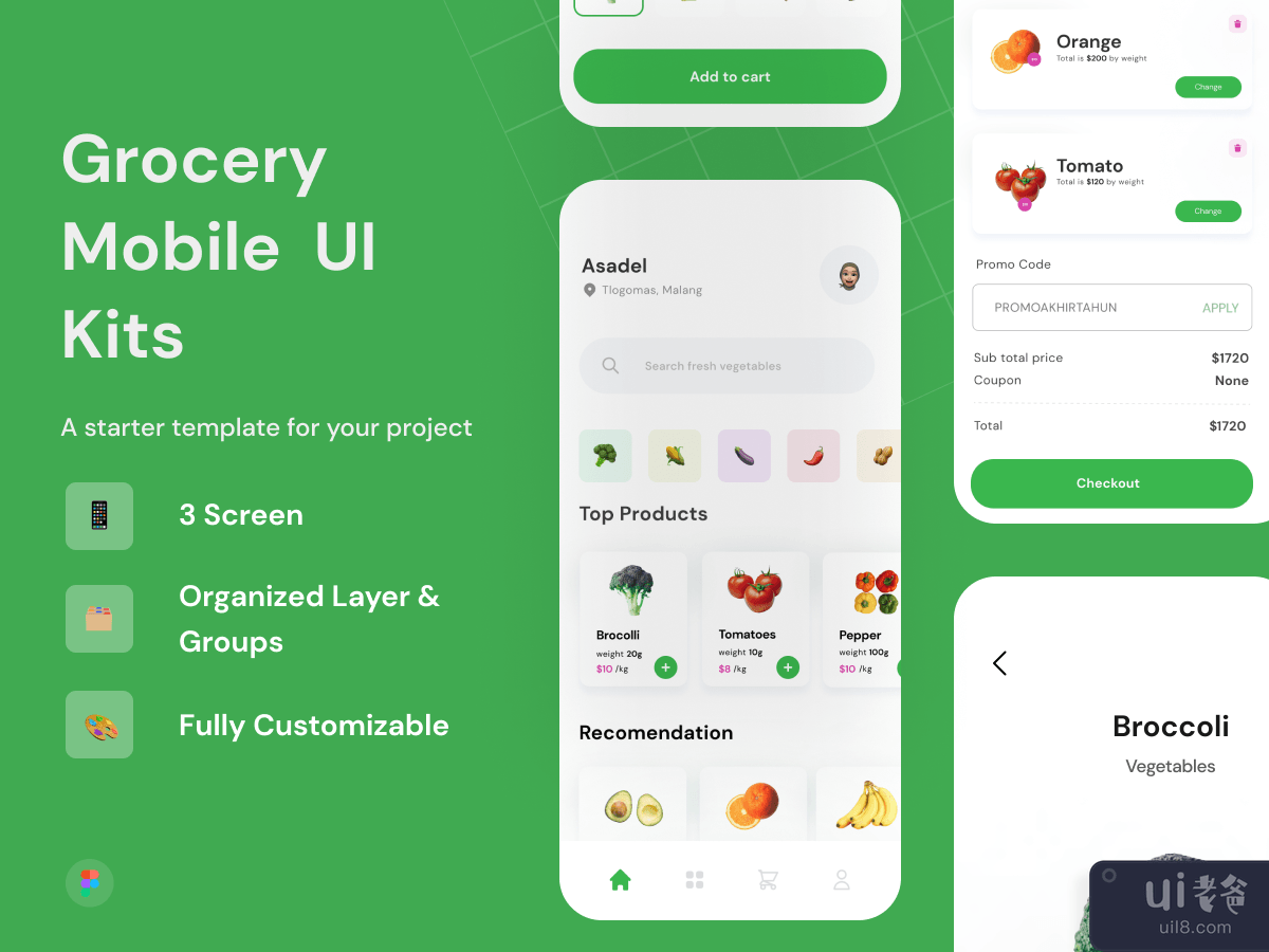 Grocery Mobile UI Kit - Umbas