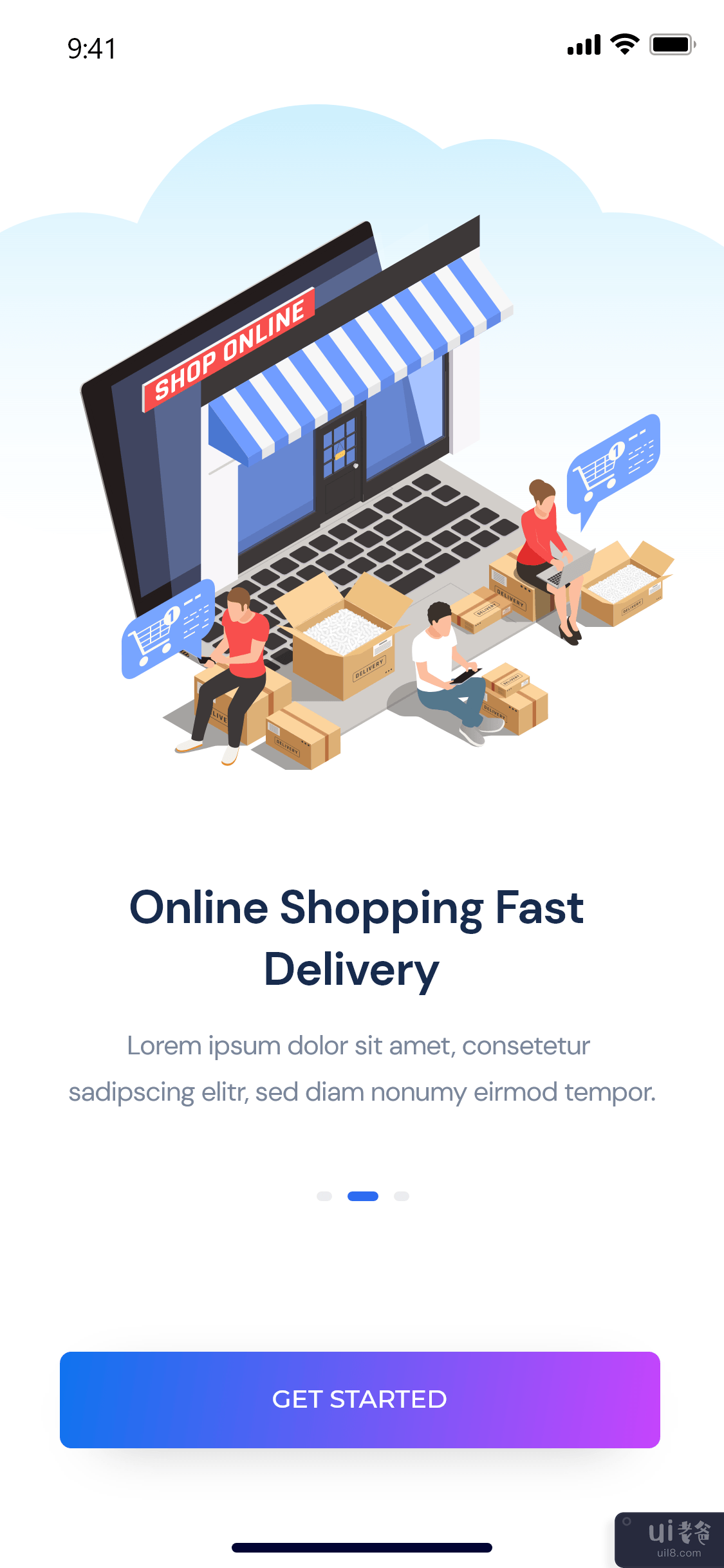 电子商务 入职屏幕 在线购物(ECommerce Onboarding screen Online Shopping)插图3