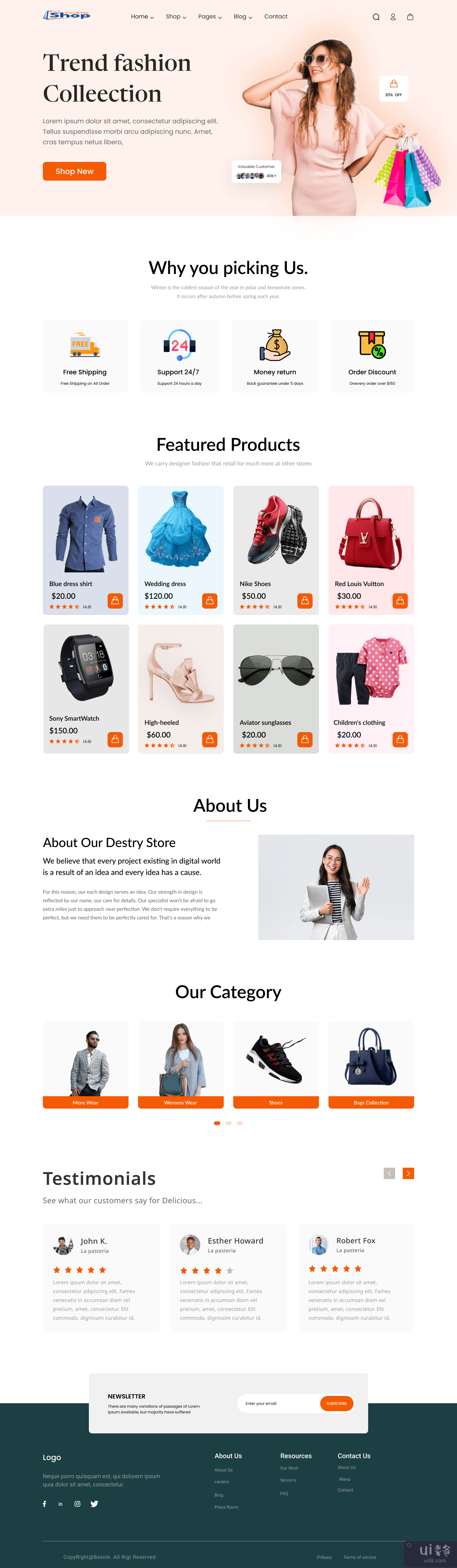 时尚电商登陆页面(Fashion E-commerce Landing Page)插图1