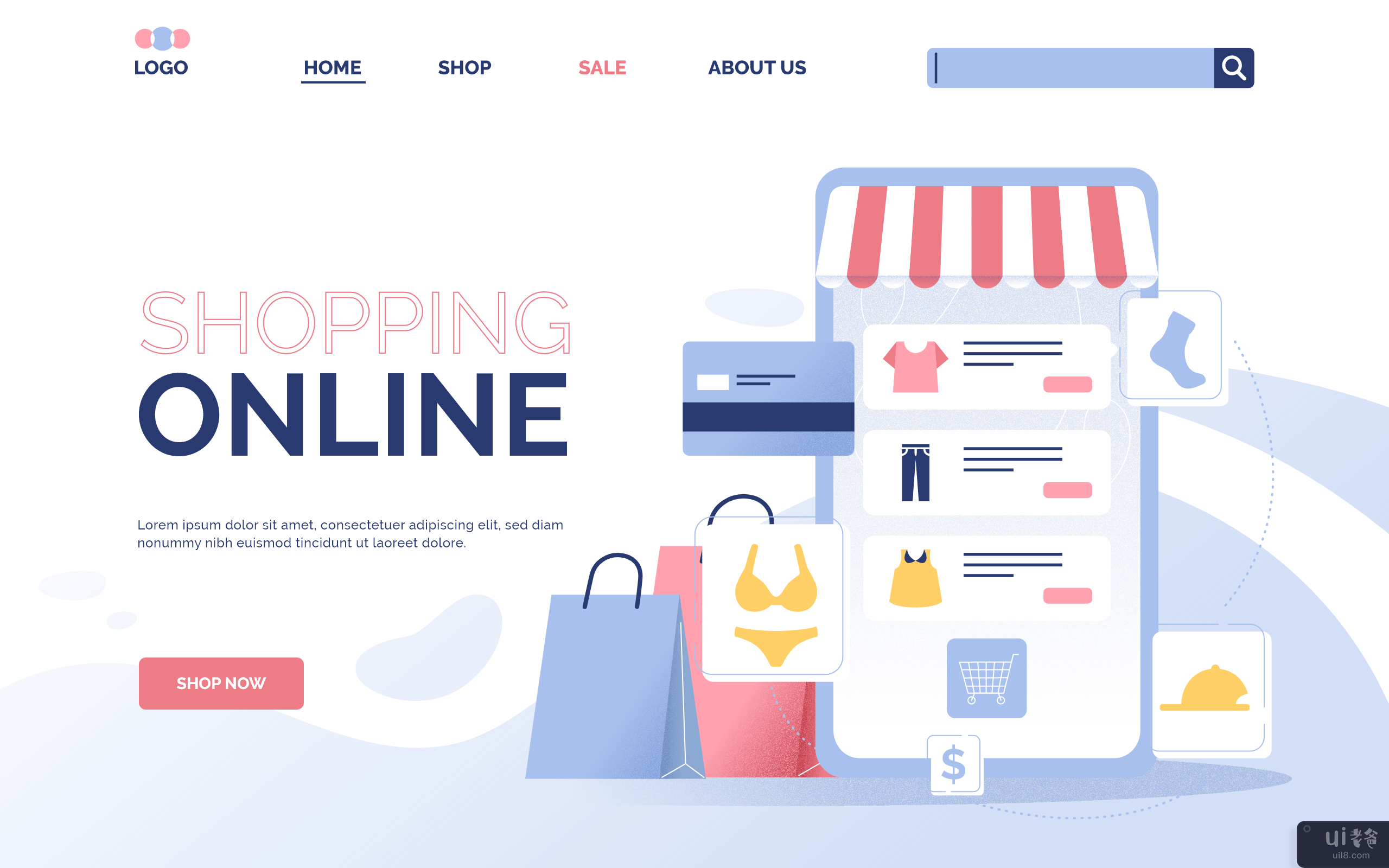 在线购物登陆页面(Online shopping landing page)插图