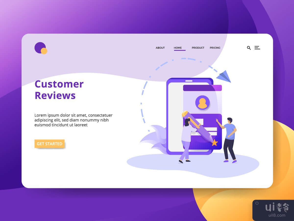 Landing Page Customer Reviews concept