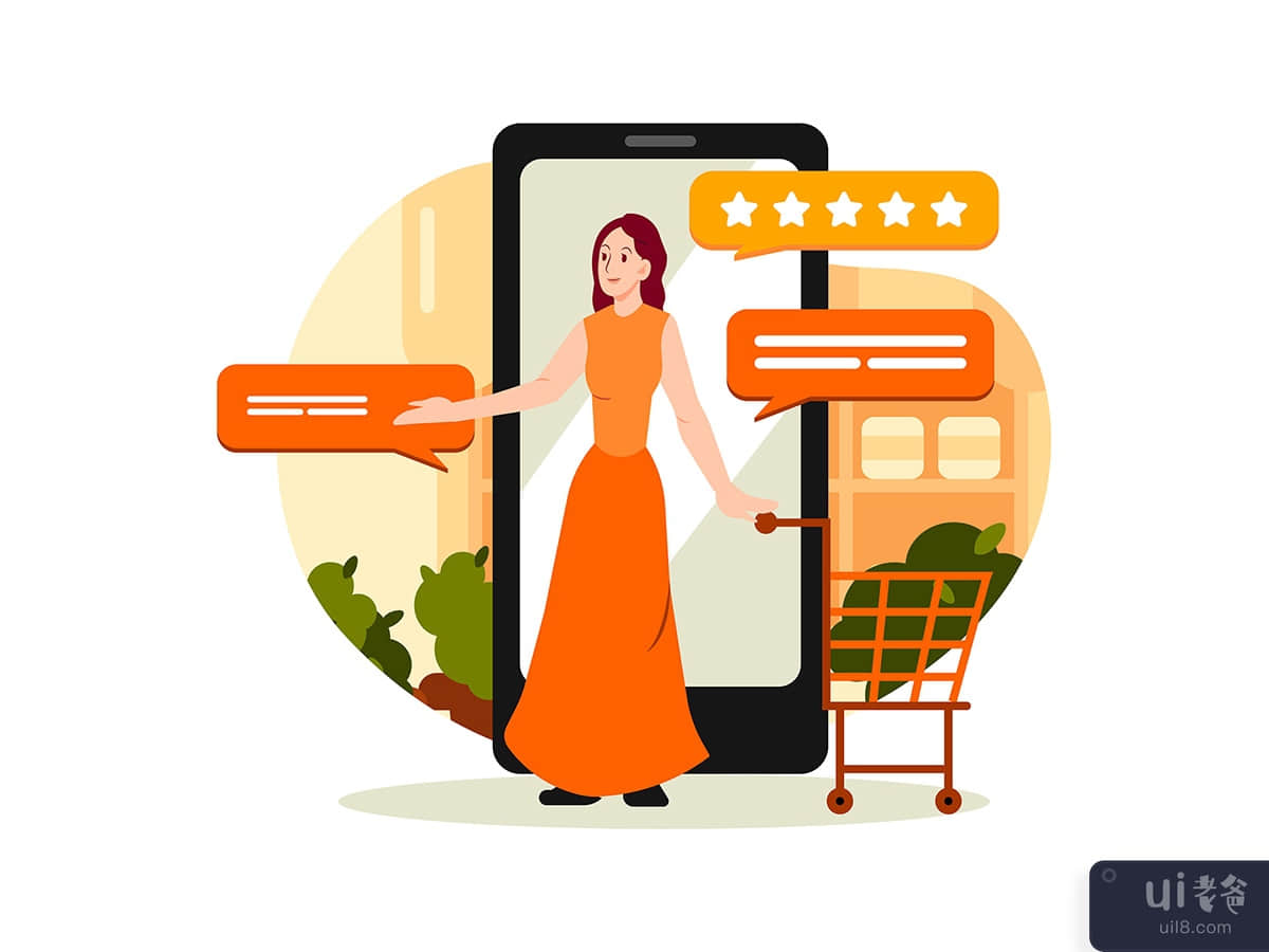 Women Giving Shopping Review Online