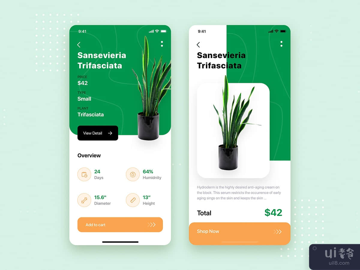 Plant Care Mobile App UI Kit Template