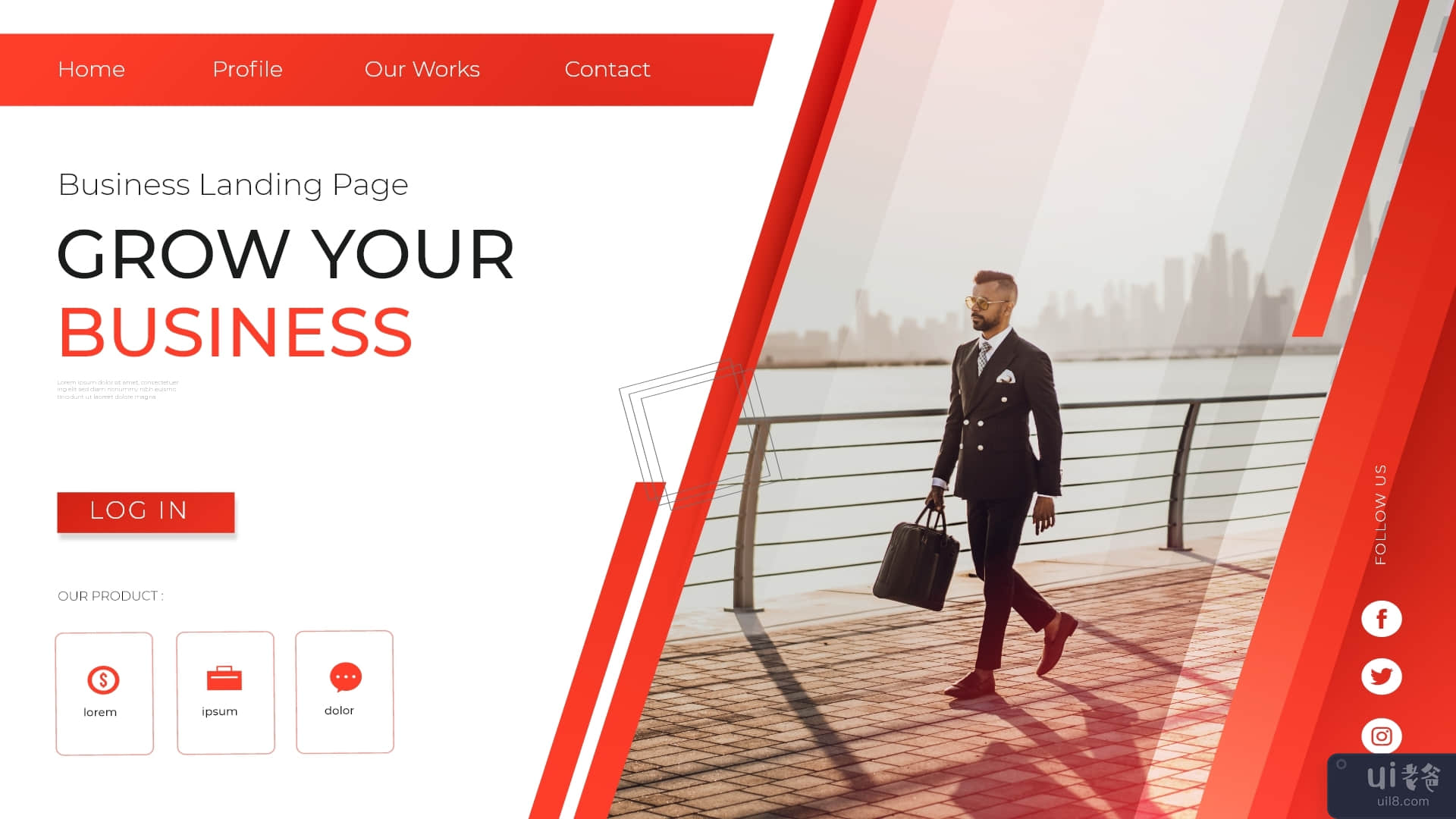 业务登陆页面标题设计(Business Landing Page Header Design)插图