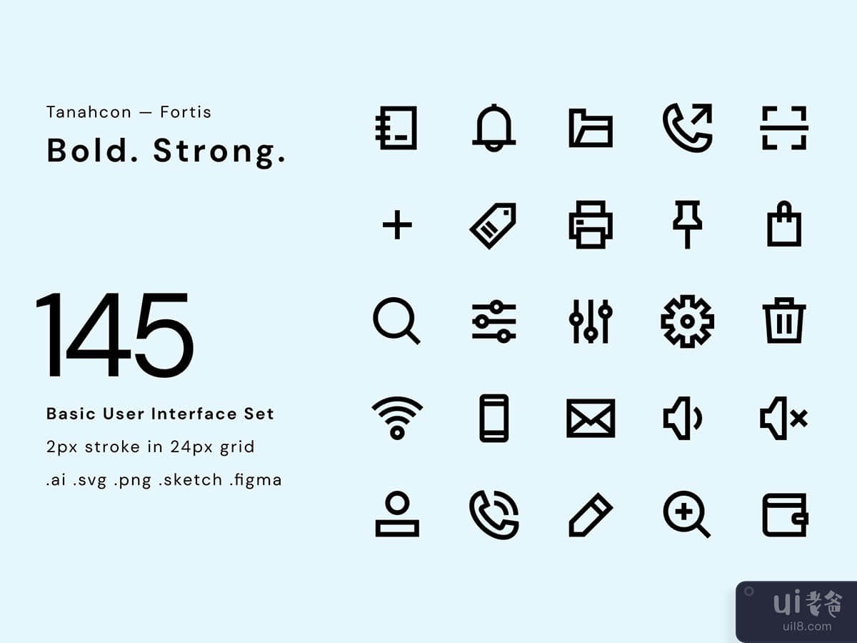 145 Basic UI Icon Set