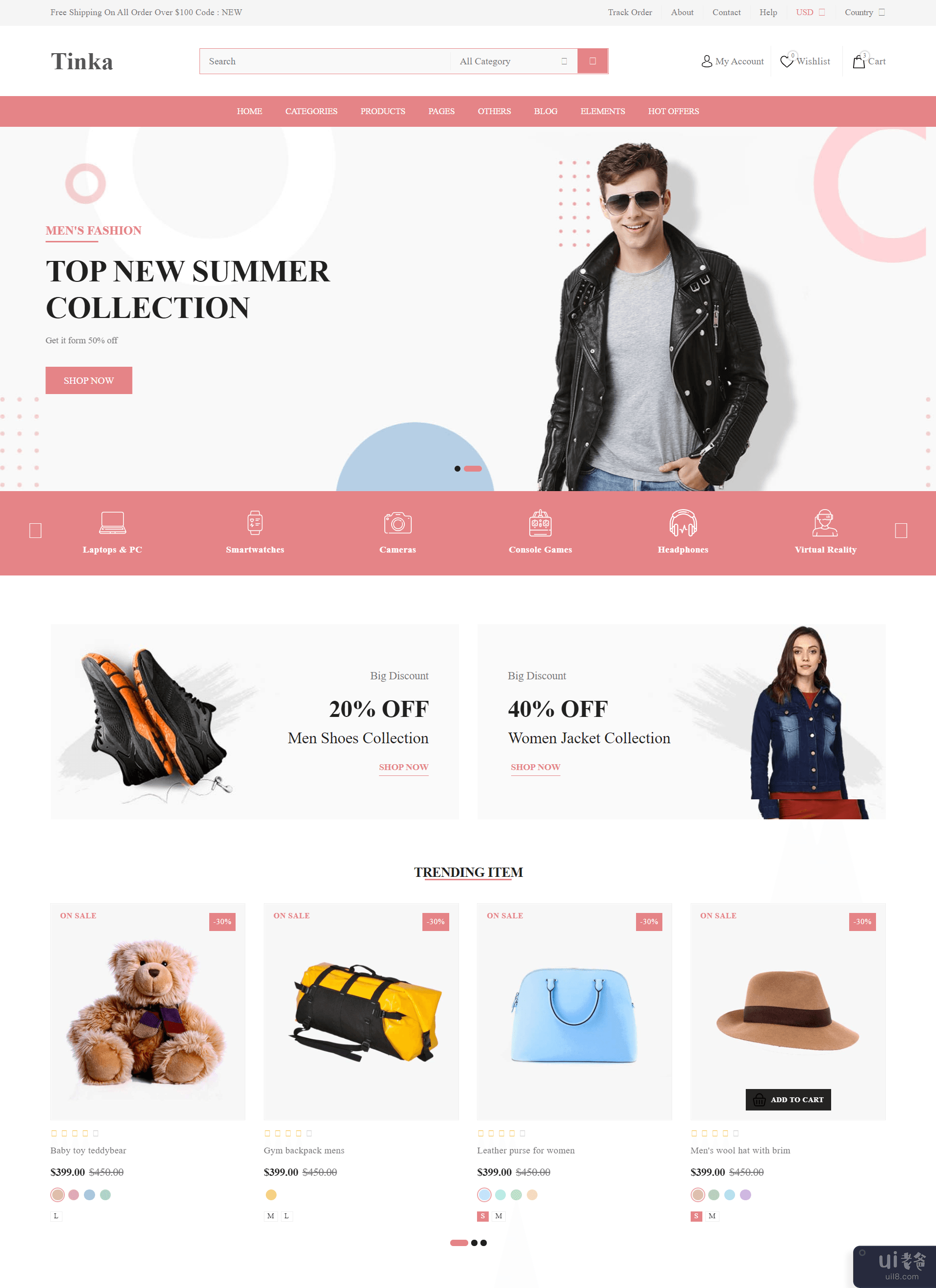 Tinka - 电子商务网站模板(Tinka - Ecommerce Website Template)插图2