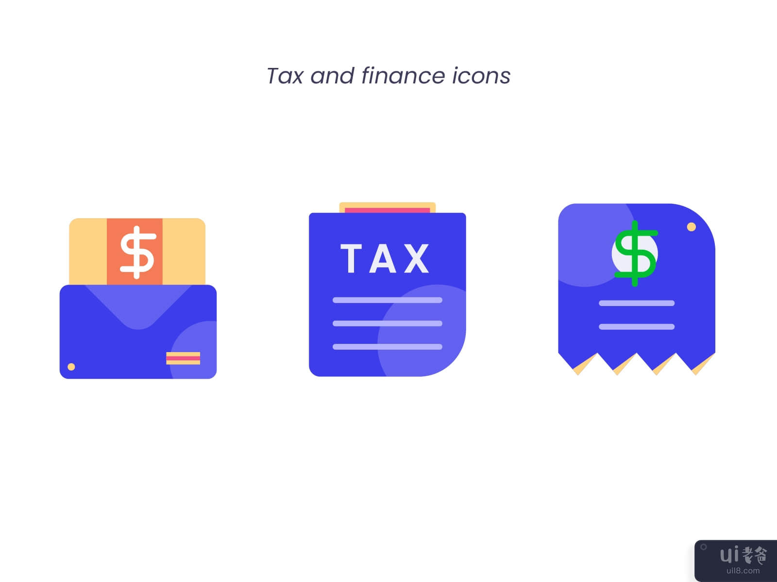Tax and invoices icons