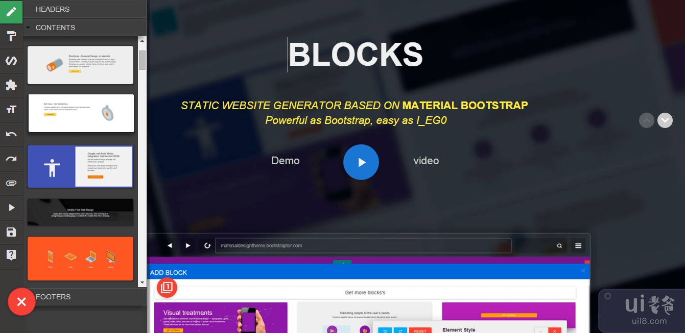BLOCKS Material Design 静态网站生成器(BLOCKS Material Design static website generator)插图6
