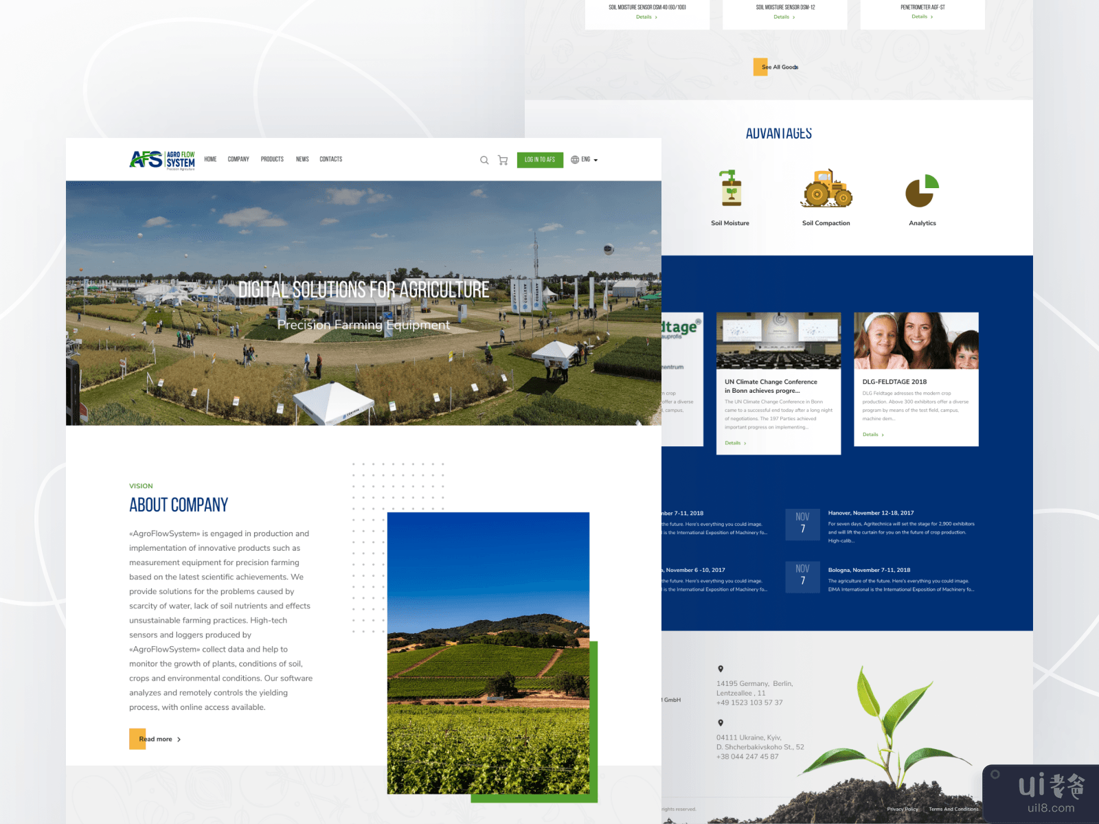 Freebie: Agriculture web design landing page