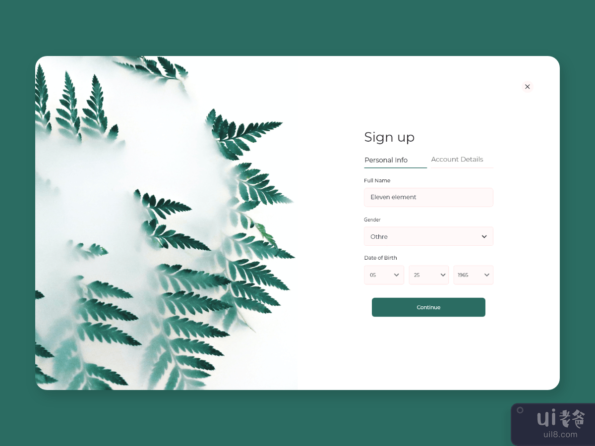 web sign up Concept 02