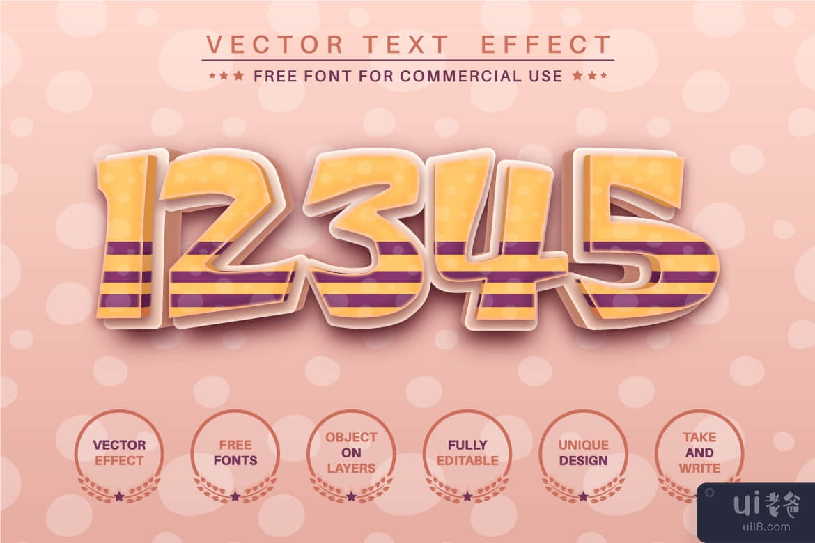 疯狂的黄蜂 - 可编辑的文本效果，字体样式(Crazy wasp - editable text effect, font style)插图3