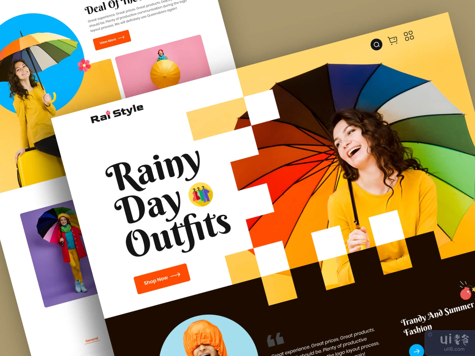 Rainy Day Fashion Landing Page