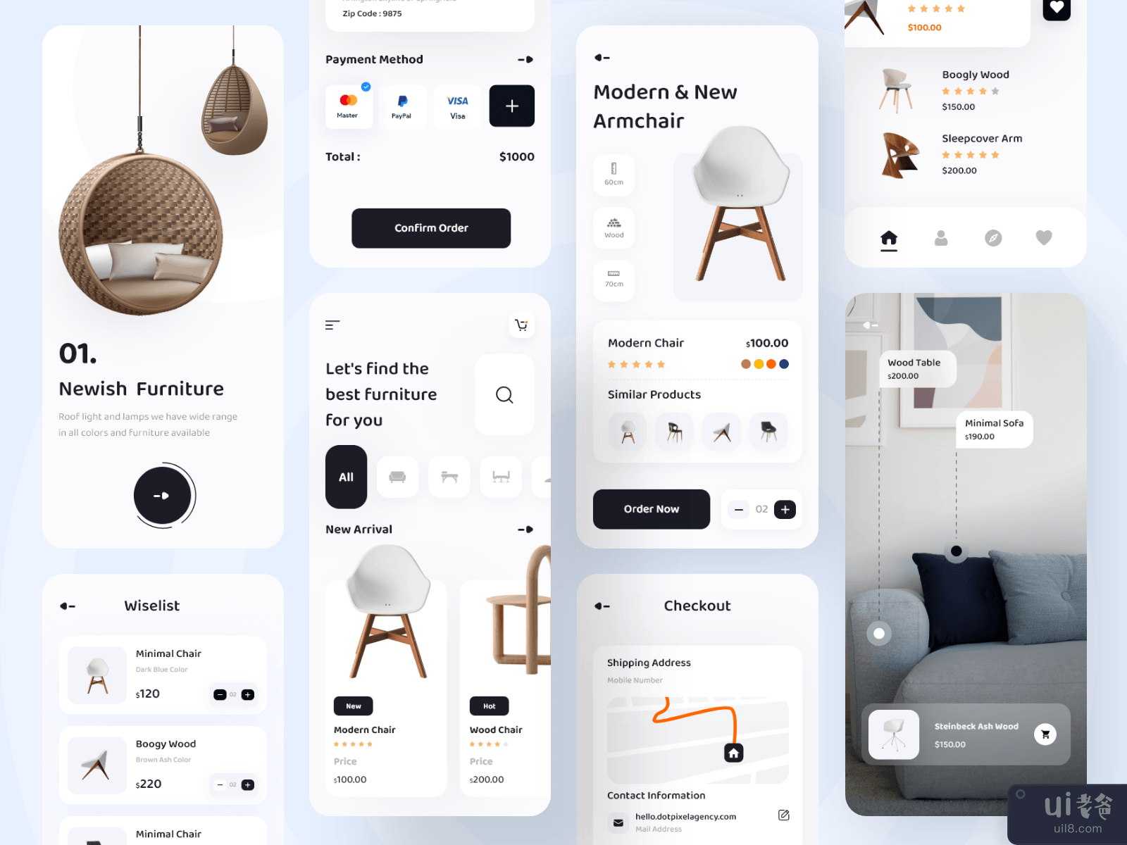 家具店移动应用程序设计(Furniture Shop Mobile App Design)插图2