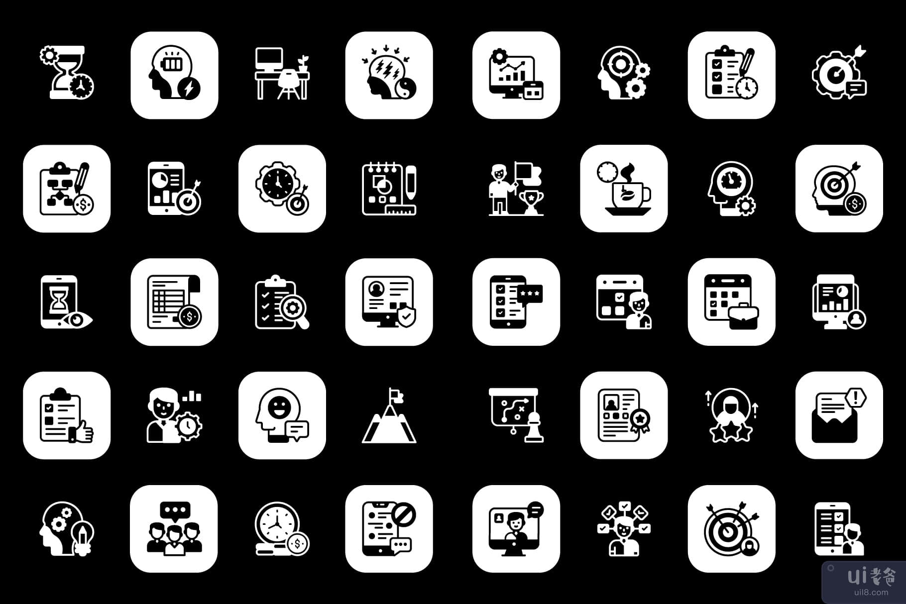 70 个生产力字形图标(70 Productivity Glyph Icons)插图2
