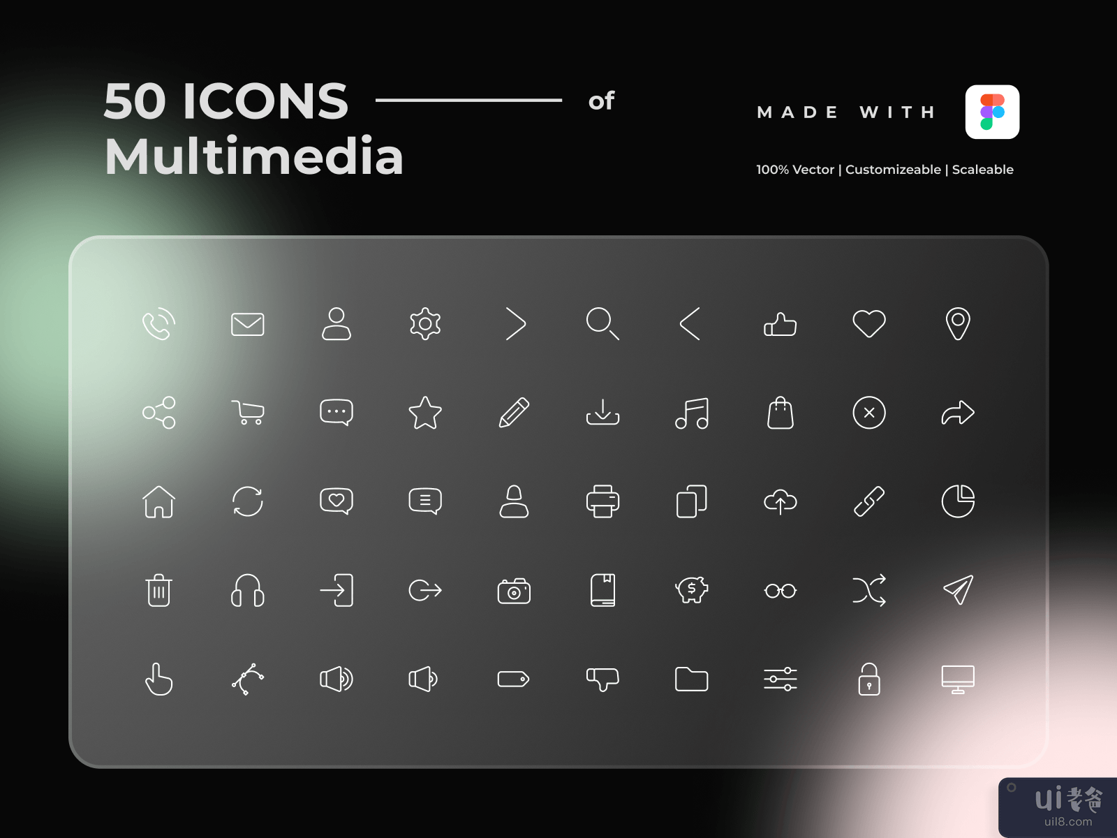 50 Icons Of Multimedia