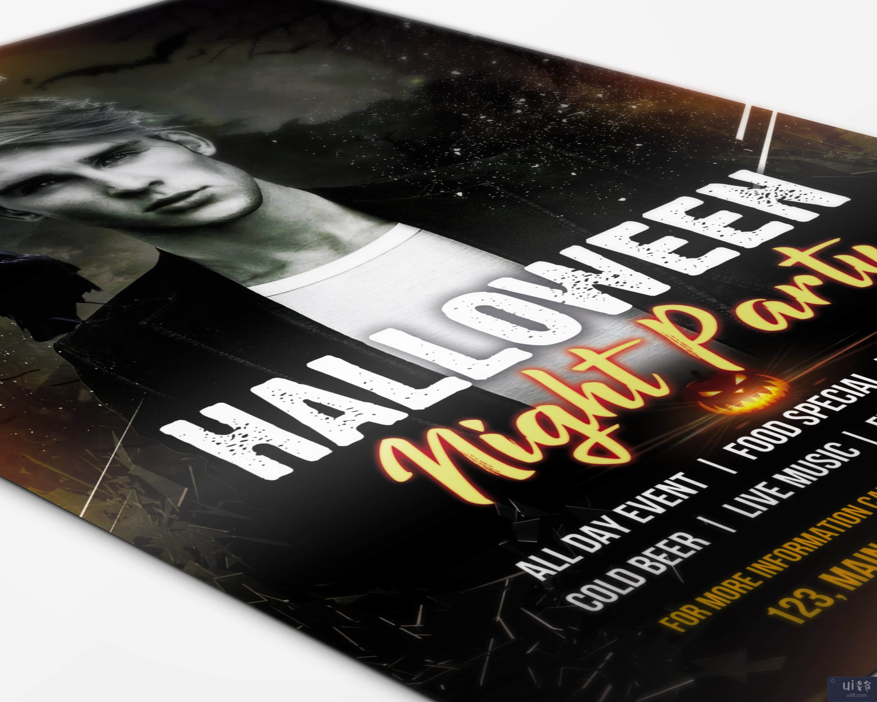万圣节之夜派对传单(Halloween Night Party Flyer)插图