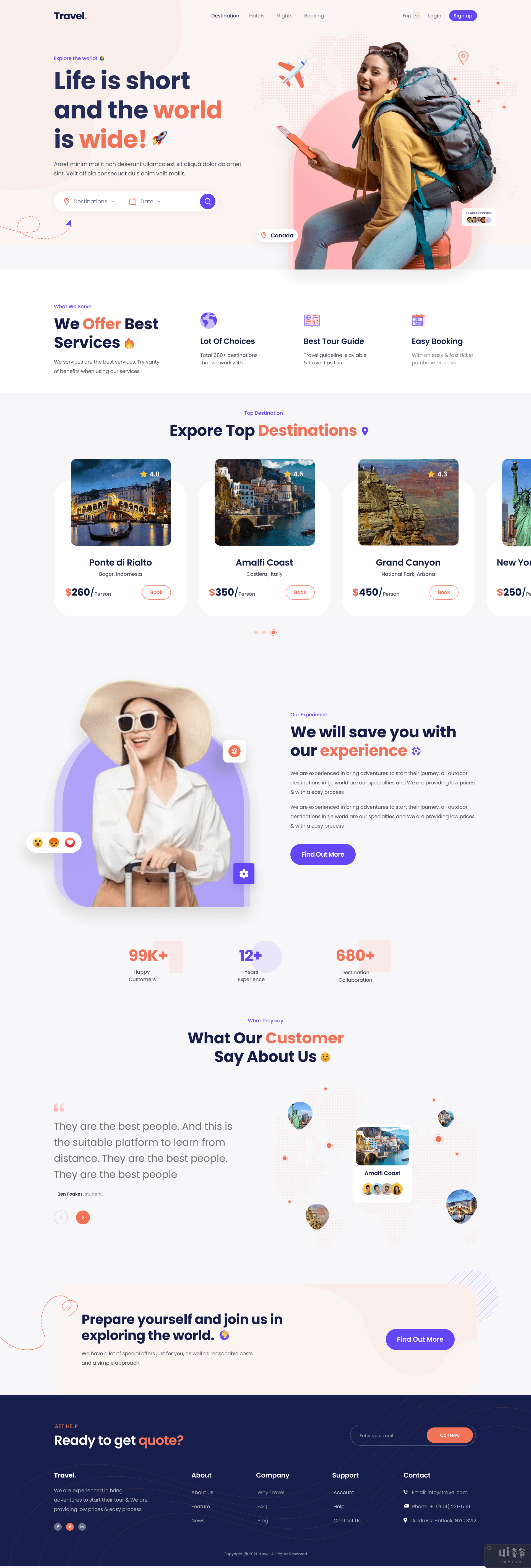 旅游登陆页面设计(Travel Landing Page Design)插图