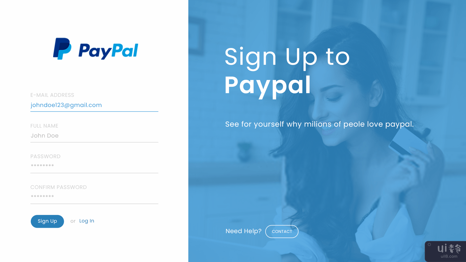 贝宝注册页面设计(PayPal Signup Page Design)插图