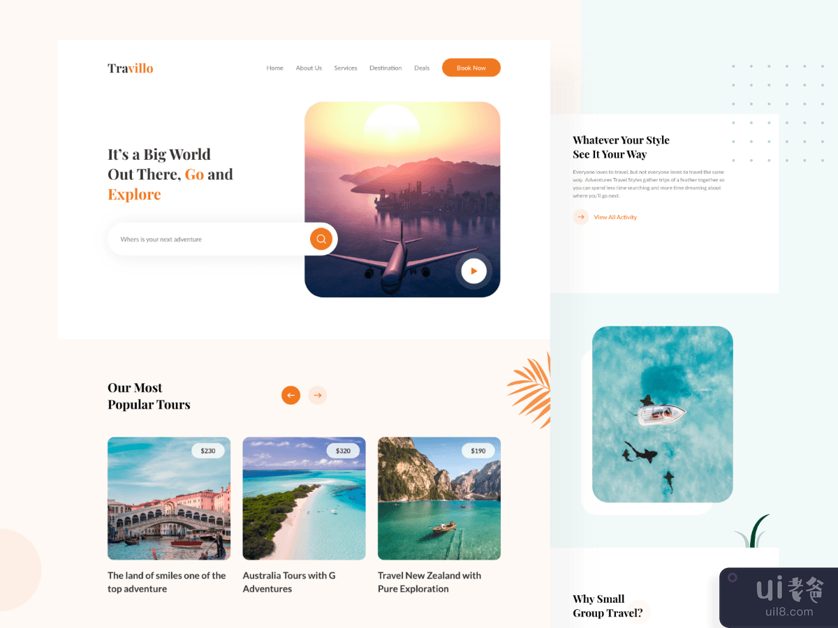 Travel Booking and Reviews Landing Page