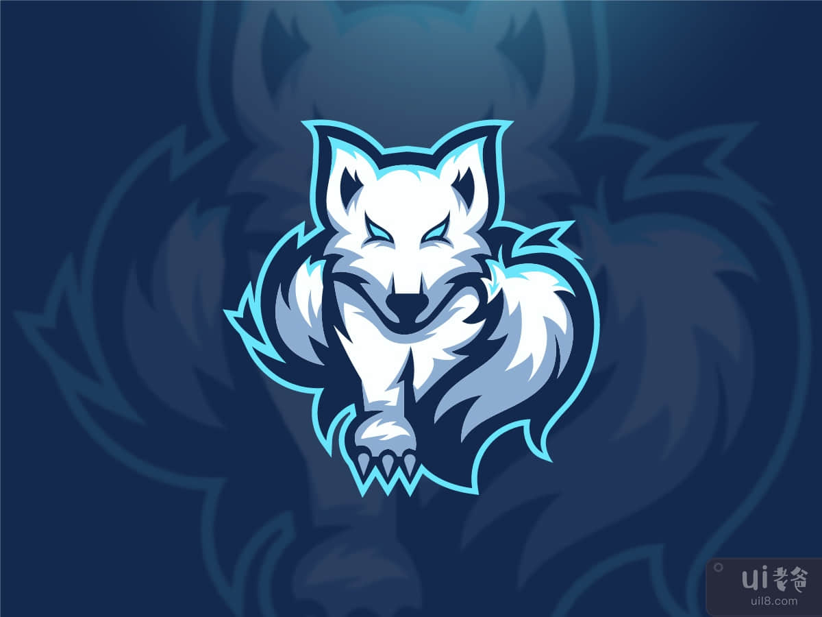 White Wolf Mascot Logo Template