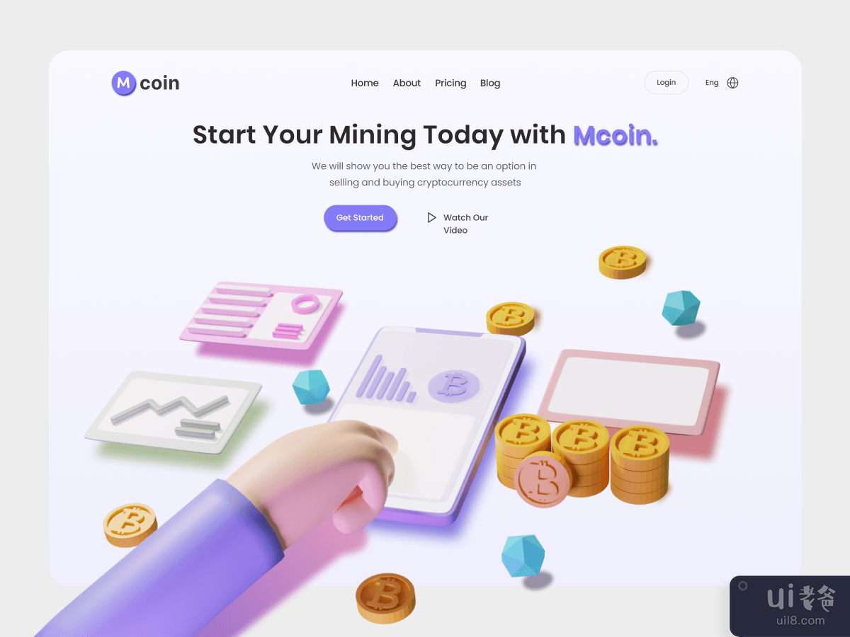 Mcoin - Mining Cryptocurrency - 3D