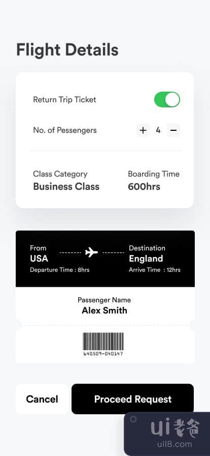 航班预订应用程序用户界面(Flight Booking App UI)插图