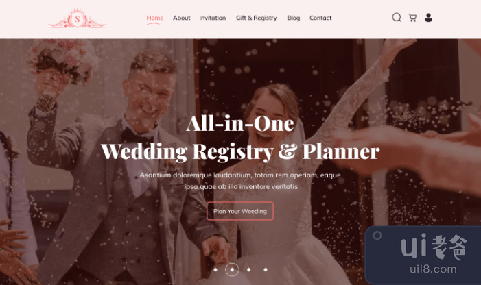 婚礼策划登陆页面(Wedding Planner Landing Page)插图