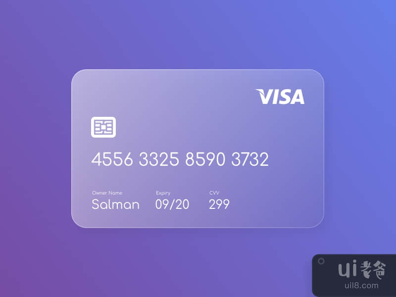 Glassmorphism Credit Card