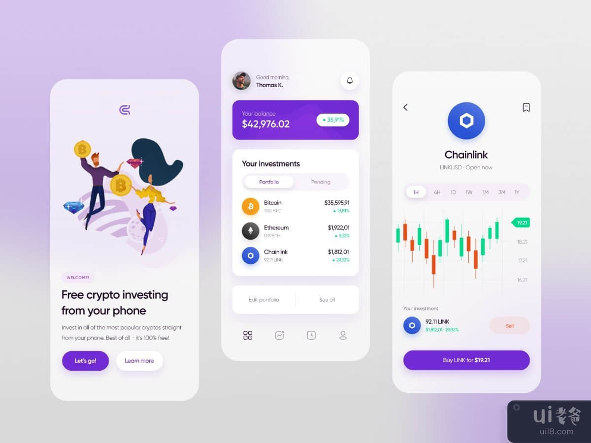 Crypto Investing App UI