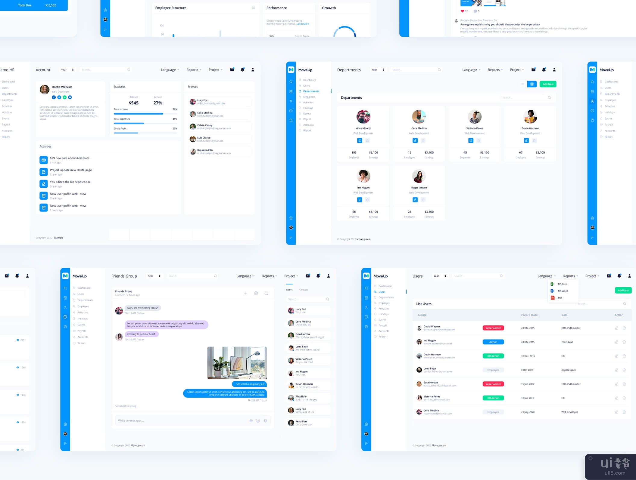 MoveUp - Sketch 的人力资源管理管理模板(MoveUp - HR Management Admin Template for Sketch)插图3