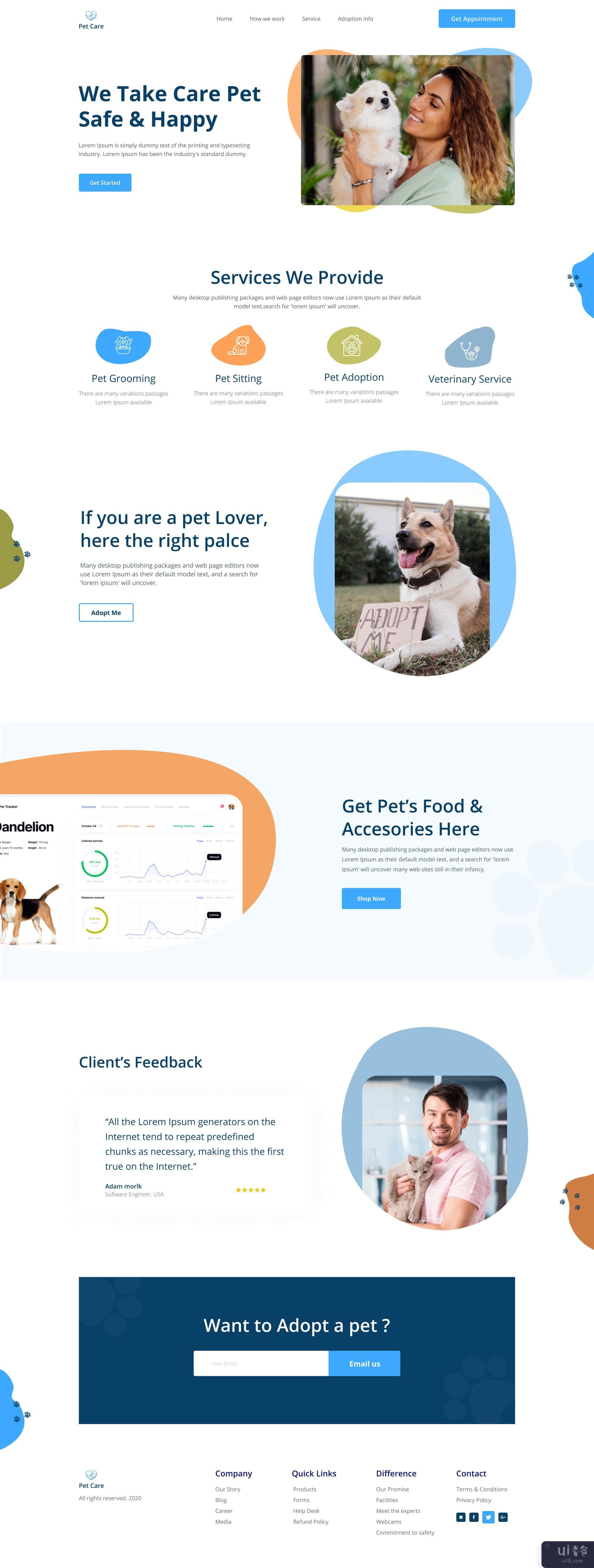 动物护理登陆页面(Animal Care Landing Page)插图