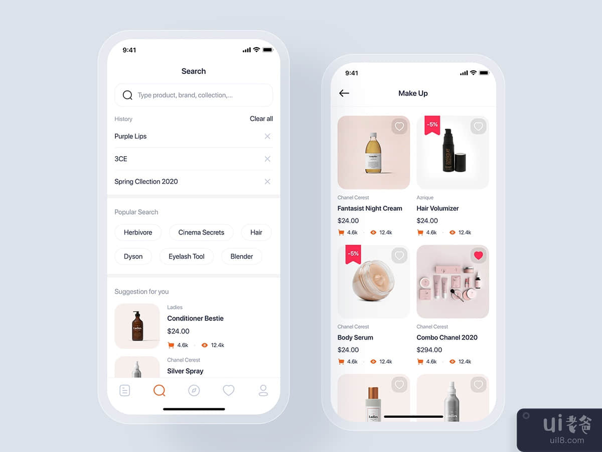 Searching - Beauty mobile UI concept