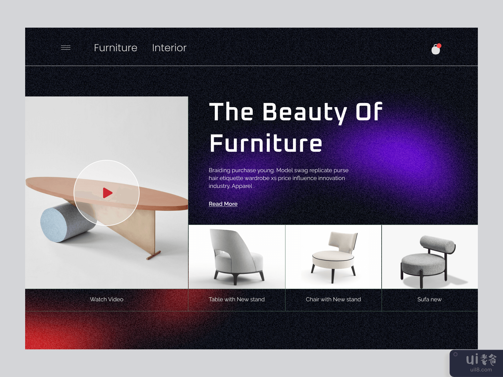  E-Commerce Furniture Header Exploration.