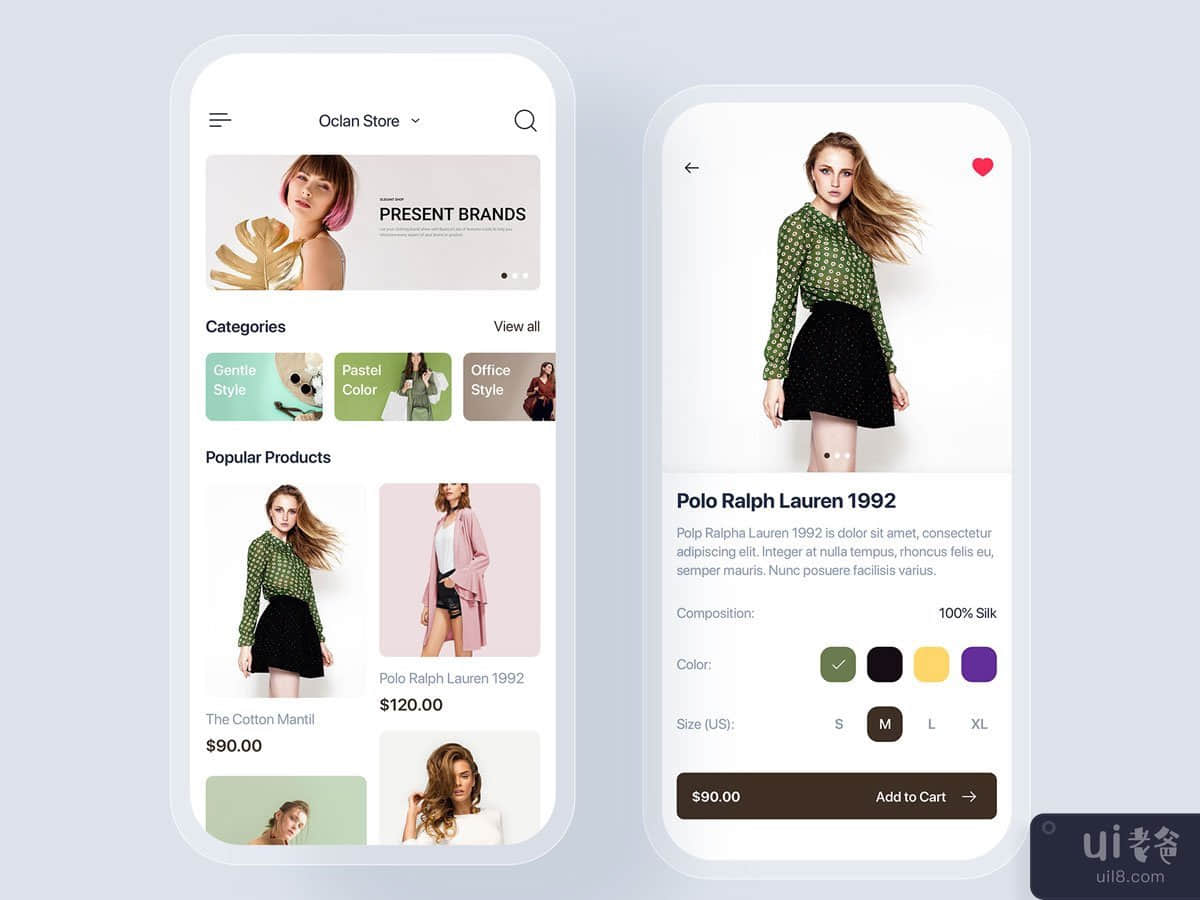 E-commerce mobile app UI kit
