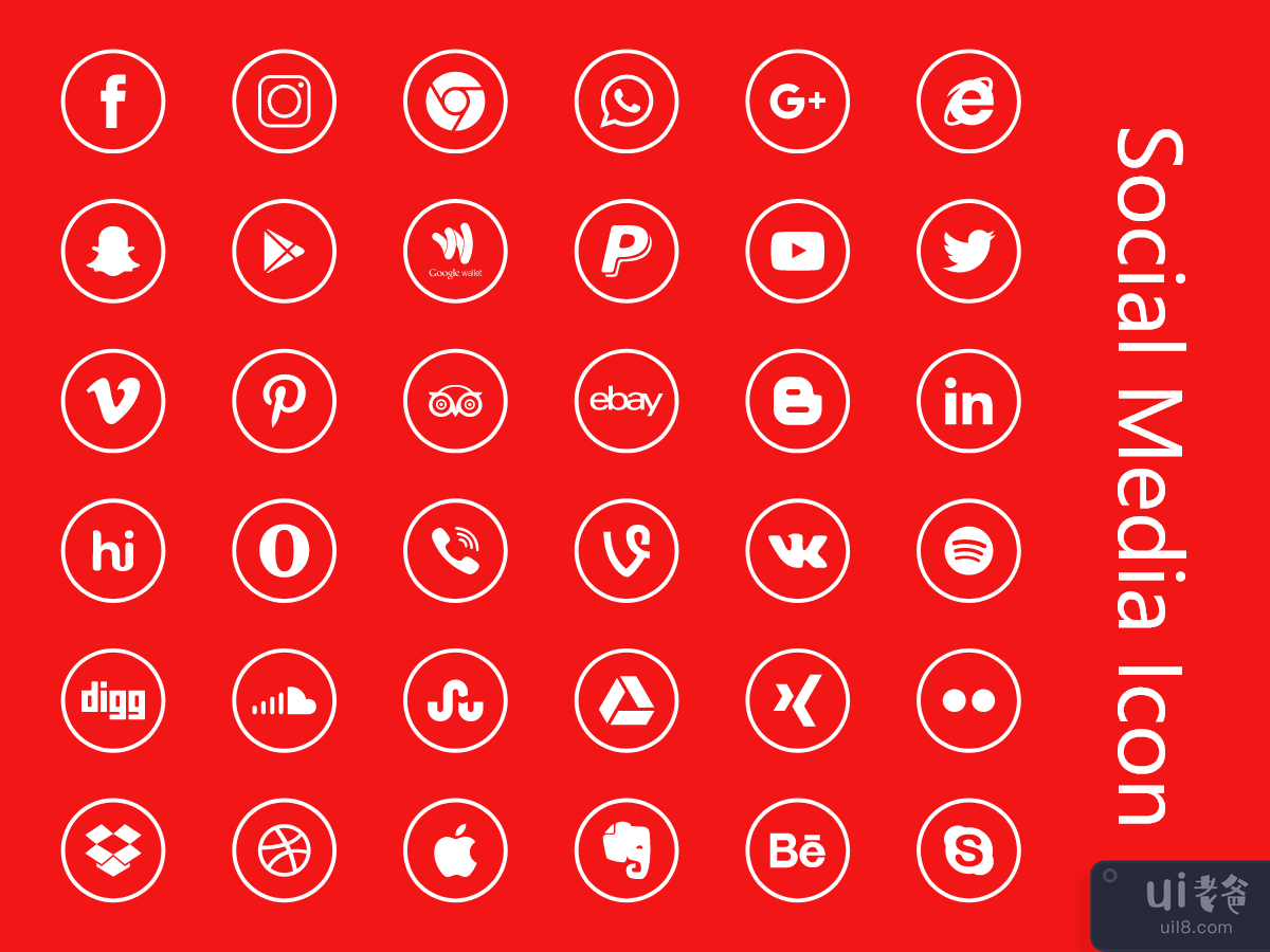 社交媒体所有图标(Social Media All Icon)插图