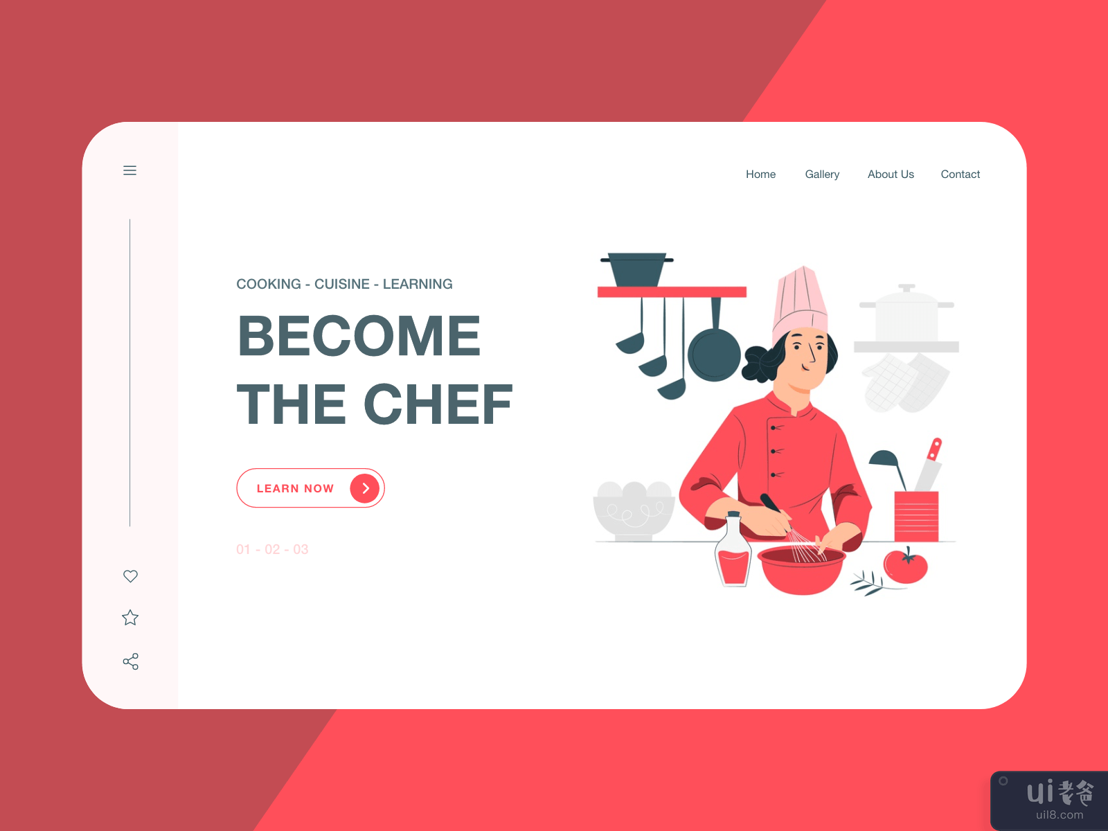 Website Header Become the Chef