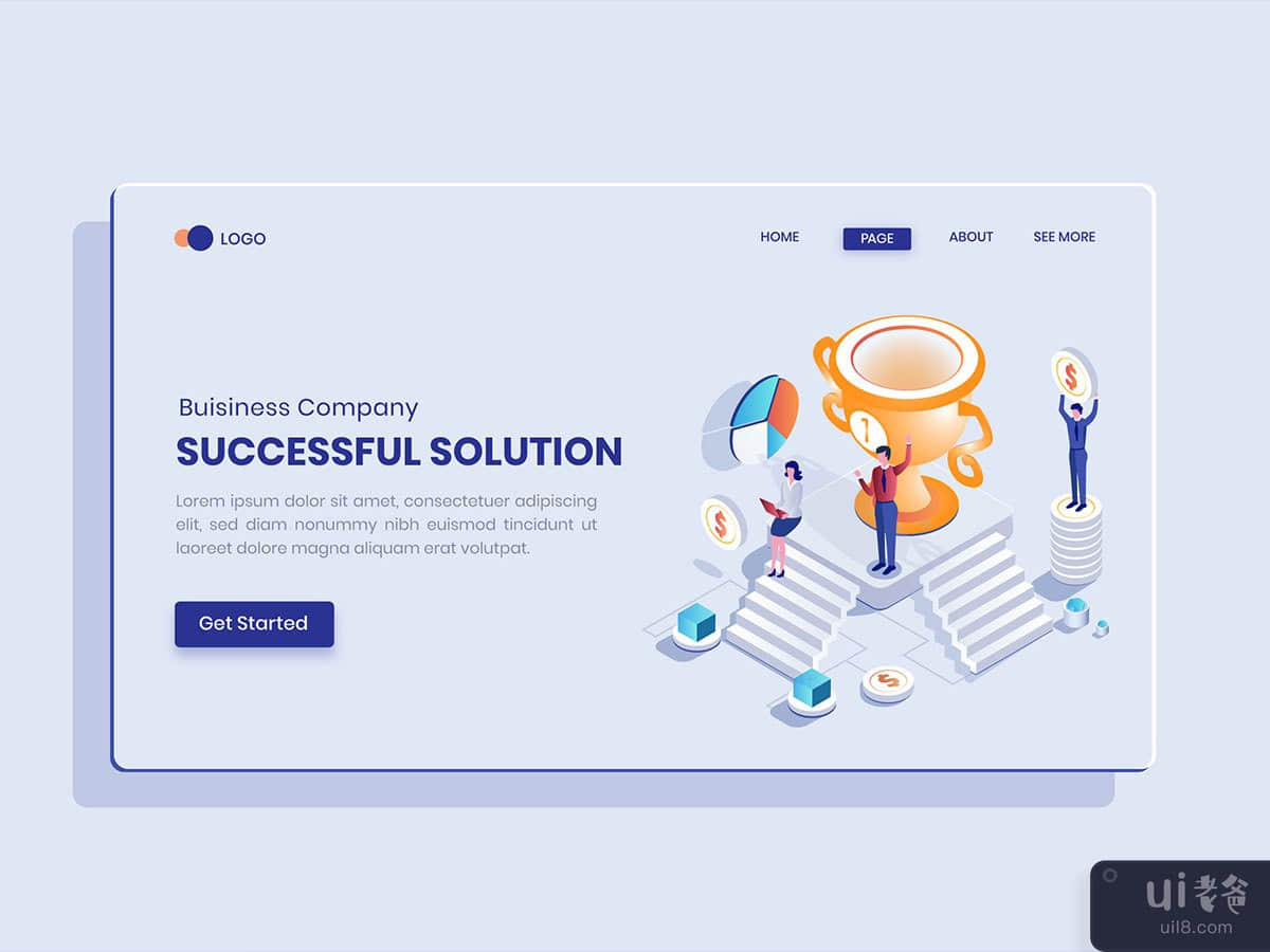 Success Solutions Isometric Concept Langding Page