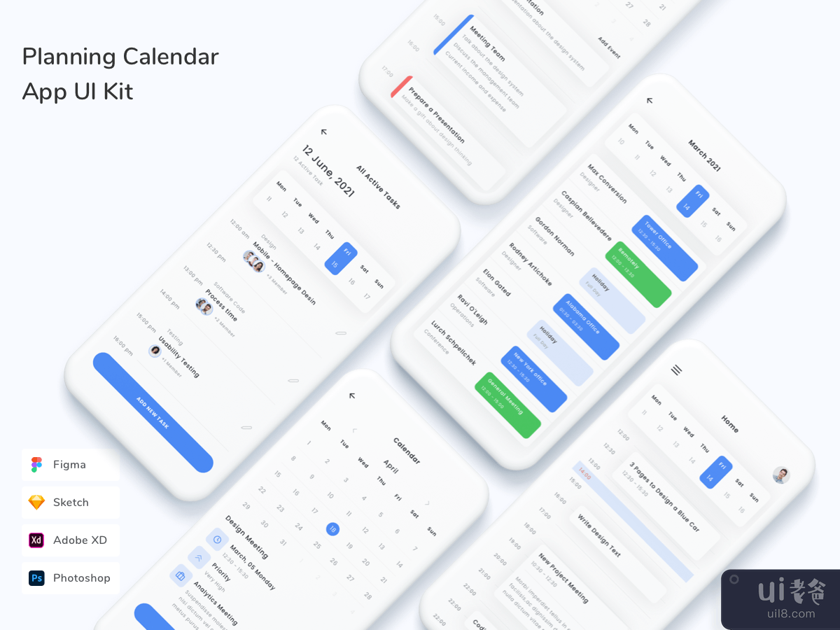 Planning Calendar App UI Kit