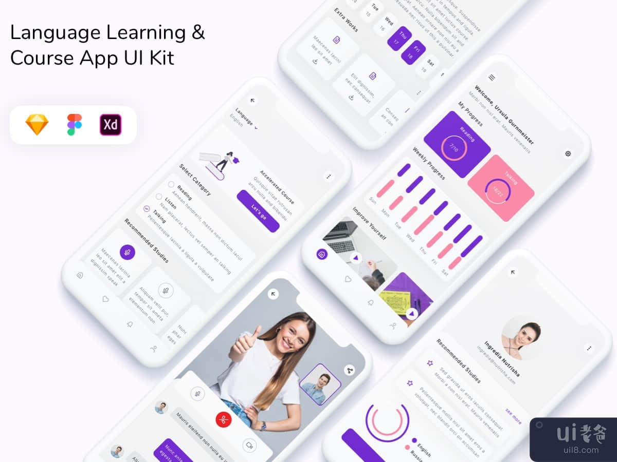 Language Learning & Course App UI Kit