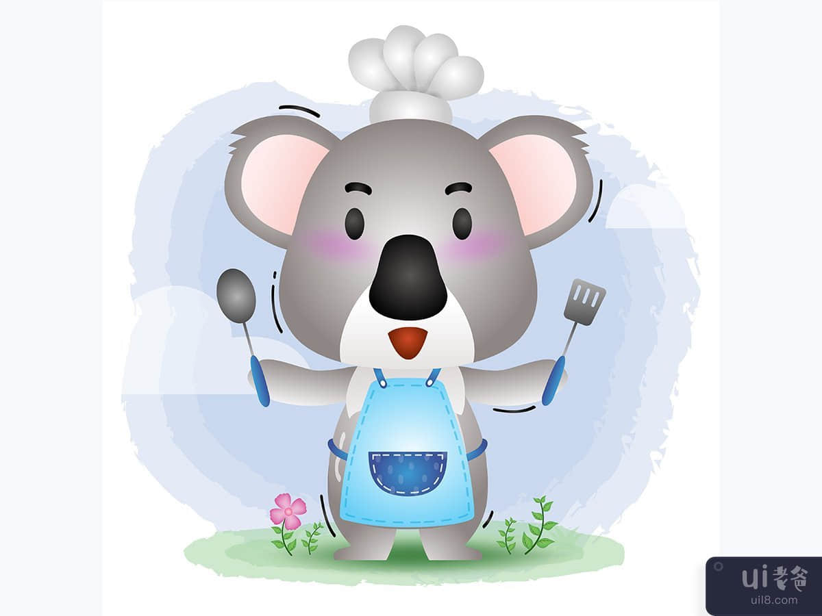 可爱的考拉小厨师(a cute little koala chef)插图