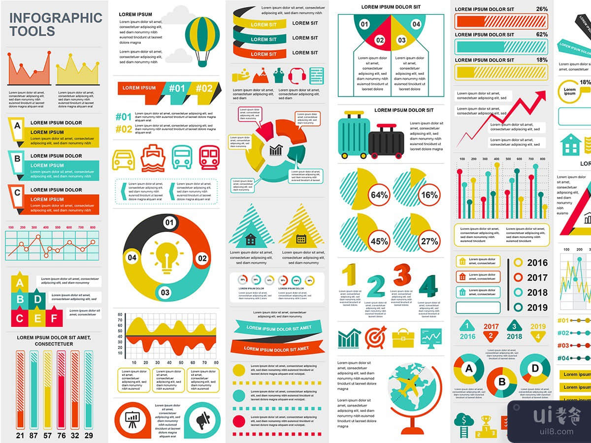 Set Infographic Elements Template